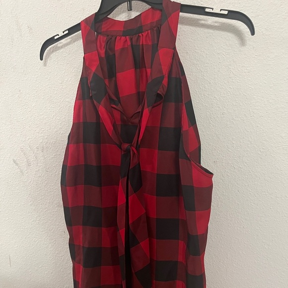 Talbots Red and Black Checkered Sleeveless Top - Picture 10 of 10
